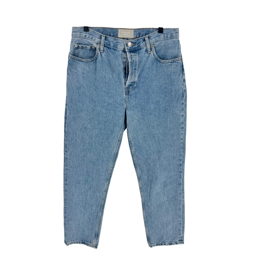 Everlane The 90s Cheeky Jean High Rise Crop Light Wash Button Fly Denim Size 29